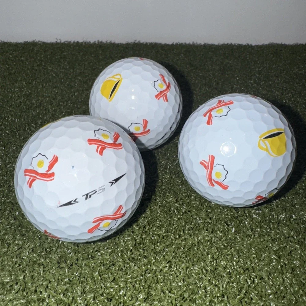 *RARE* TaylorMade TP5 Pix Bacon and Eggs Breakfast Ball - 3 Ball Collectible NEW